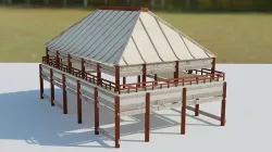jap covered market Low-poly 3D model