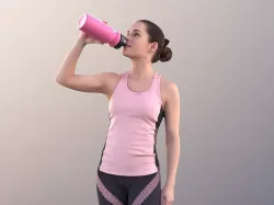 Juliette 10824 - Athletic Woman Drinking  Low-poly 3D model