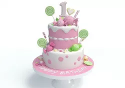 Kids Birthday Candy Cake 3D model