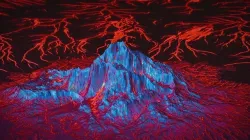 Landscape with hill and rivers 3D model