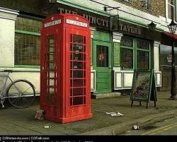 London Telephone Booth Low-poly 3D model
