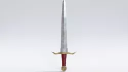 Low Poly Battle Sword - Blender Cycles Render Low-poly 3D model