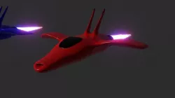 Low Poly Starship Fighter 6 Pack 3D model