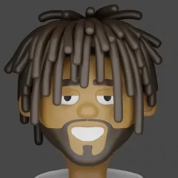 Man with dreadlocks High-poly 3D model