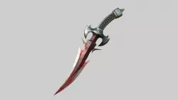 Medieval Dagger 02 Blood - Fantasy Character Weapon Low-poly 3D model