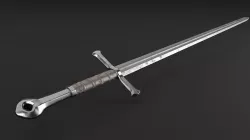 Medieval Longsword Sword PBR Game Ready Low Poly 3D model