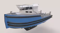 Micro Tug boat highpoly 3D model 3D model