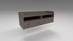 Modern wooden comode brown Low-poly 3D model