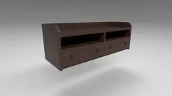 Modern wooden comode dark brown Low-poly 3D model