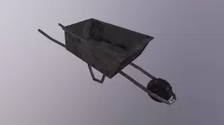 Old Wheelbarrow Game Ready Low Poly 3D Model  Low-poly 3D model