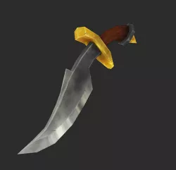 Old worn dagger Low-poly 3D model