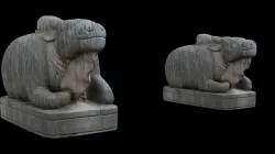 Ox statue with 3 LOD - Nepal Heritage Low-poly 3D model