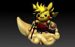 Pikachu Dragonball christmas Low-poly 3D model