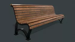 Public Bench Low-poly 3D model