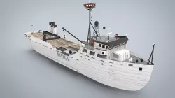 reasearch ship Low-poly 3D model