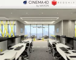Redshift - C4D scene files - Office Space Interior 3D model