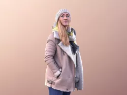 Rocio 10686 - Woman Standing In Coat Low-poly 3D model