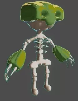 rock fighter skeleton 3D model