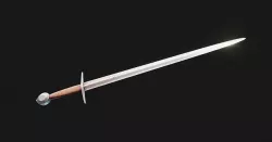 Rough arming sword Low-poly 3D model