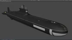 Russian Submarine Project 941 Akula - NATO Typhoon 3D model