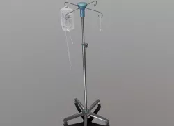 Saline Stand With Saline bottle saline bag Low-poly 3D model