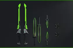 SciFi Melee Weapons Pack Low-poly 3D model