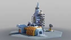 Scifi military base 3D model