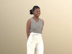 Serina 11197 - Black Young Woman Standing And Smiling Low-poly 3D model
