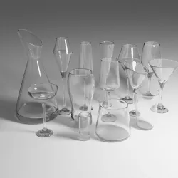 Set of glasses 3D model