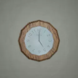 Simple Wooden Wall Clock Low-poly 3D model