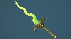 Snake two handed sword Low-poly 3D model