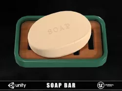 Soap Bar and Dish Low-poly 3D model