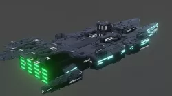 Spaceship sci fi Low-poly 3D model