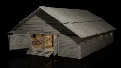 stable medieval village Low-poly 3D model
