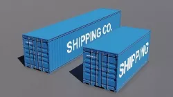 Standard shipping containers 40 feet and 20 feet 3D model