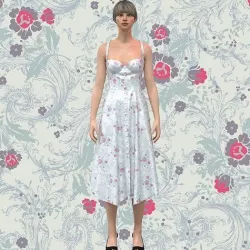 strappy bodice summer dress Low-poly 3D model