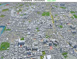 Tainan Taiwan 50km AI Low-poly 3D model