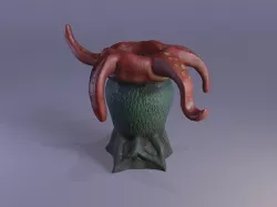 Tentacles Fantasy Plant Low-poly 3D model