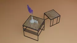 Thin Metall Table 3D model