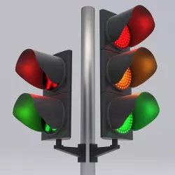 Traffic Light LED 1 Low-poly 3D model