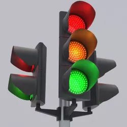 Traffic Light LED 3 Low-poly 3D model