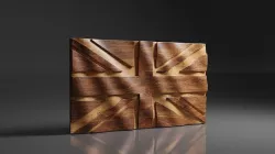 UK Wavy Flag - CNC Files For Wood 3D STL Model 3D model