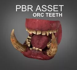 WarCraft Orc Teeth Game Asset PBR Low-poly 3D model