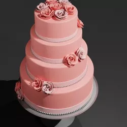 Wedding Cake Low-poly 3D model