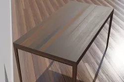 wooden desk code WAL 44 dark brown OAK wood texture 3D model