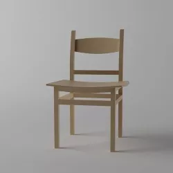 Wooden structure chair 3D model