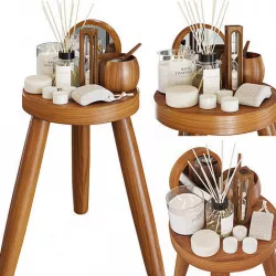 Zara home wood stool 02 3D model