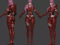 Zero Two From Darling In the FranXx Apose 3D model