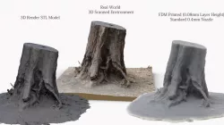3D Scanned Tree Stump for Tabletop Scatter Terrain