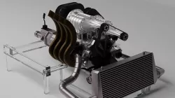 4 Rotor Twin Supercharged Engine Low-poly 3D model